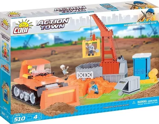 Τουβλάκι Cobi Action Town Sewer Line Repair Site 510τμχ
