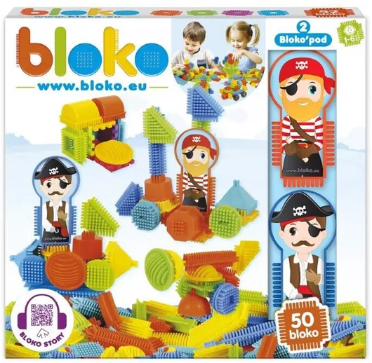 Τουβλάκι Bloko Bristles Σφηνο Pirates για 1+ Ετών 50τμχ