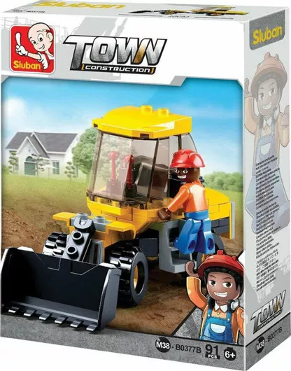 Τουβλάκι Sluban Town Small Wheel Loader για 6+ Ετών 91τμχ
