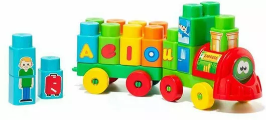 Τουβλάκι Molto Εκπαιδευτικά Train για 1+ Ετών 28τμχ