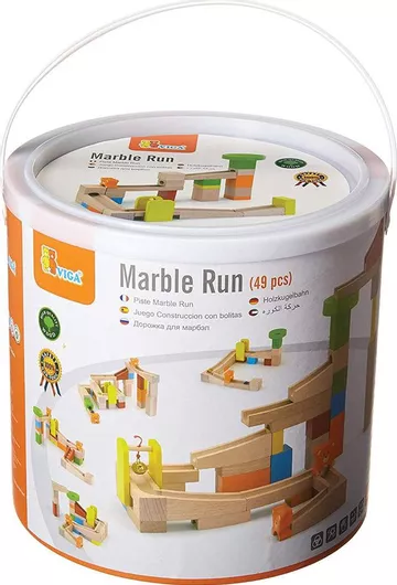 Τουβλάκι Viga Toys Ξύλινα Τόμπογκαν για 3+ Ετών 49τμχ