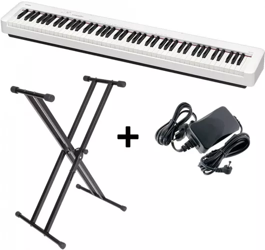 Casio Ηλεκτρικό Stage Πιάνο CDP-S110 Με Βάση Και Τροφοδοτικό Stand Set με 88 Βαρυκεντρισμένα Πλήκτρα και Σύνδεση με Ακουστικά και Υπολογιστή White