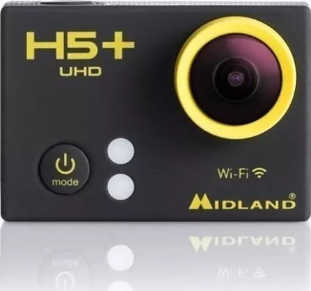 Action Camera Midland H5+ 4K Ultra HD Υποβρύχια (με Θήκη) με WiFi Μαυρό με Οθόνη 2"