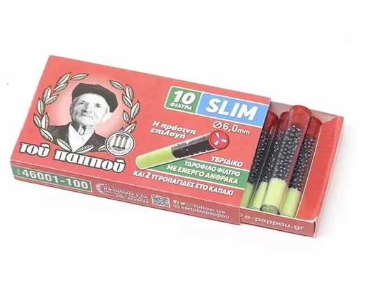 Του Παππού Ανταλλακτικά Φίλτρα Slim Ενεργού Άνθρακα 6mm 10x 1τμχ