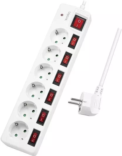 LogiLink Πολύπριζο 6 Θέσεων με Καλώδιο 1.5m