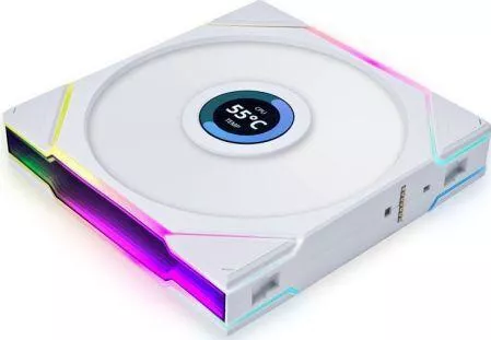Case Fan Lian Li UNI FAN TL LCD 140mm με RGB Φωτισμό & Σύνδεση 4-Pin PWM / 9-Pin Λευκό