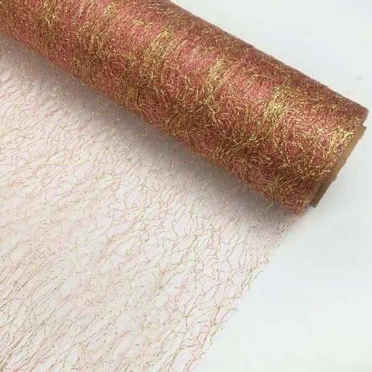 ΡΟΛΟ ΥΦΑΣΜΑ GLITTER ΔΙΧΤΥ ΑΡΑΧΝΗ 48CMX9M ΧΡΥΣΟ (ΡΟΖ)