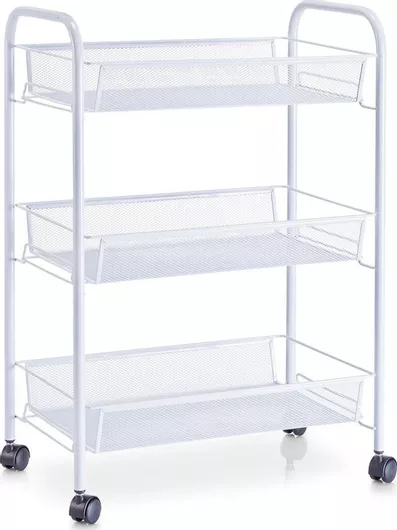 Τρόλεϊ Κουζίνας Sidirela Roco Μεταλλικό 3 Θέσεων 44x26x64cm Λευκό