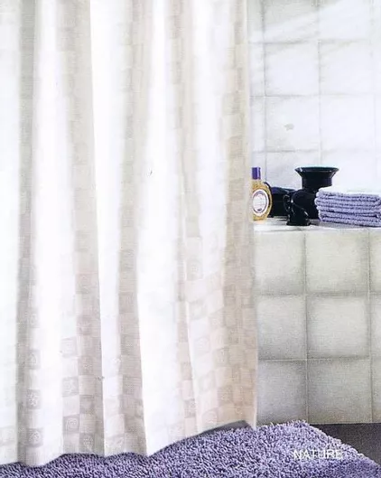 Κουρτίνα Μπάνιου Υφασμάτινη Λευκή