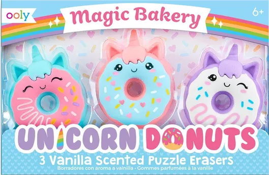 Γόμες Ooly για Μολύβι Magic Bakery Unicorn Donuts Σετ 3τμχ