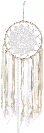 ArteLibre Κρεμαστό Γούρι Μάτι Λευκό από Ύφασμα 20cm