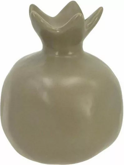 Marhome Επιτραπέζιο Γούρι Ρόδι Γίγας από Κεραμικό Υλικό Λαδί 13x16cm