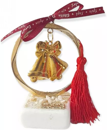 Γούρι Kalliopisilver 2025 Χειροποίητο Επιτραπέζιο από Πέτρα Χρυσό 5x12cm