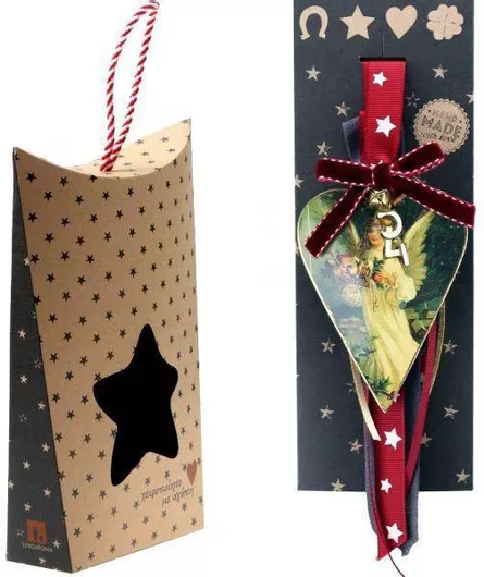 Synchronia Κρεμαστό Γούρι Καρδιά Πολύχρωμο από Ξύλο 2024