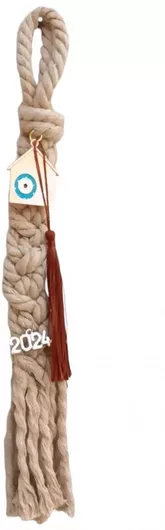 Γούρι Kalliopisilver 2024 Χειροποίητο Κρεμαστό Σπίτι από Ύφασμα Ροζ 4x5cm