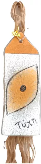 Γούρι Kalliopisilver 2025 Χειροποίητο Κρεμαστό Σπίτι από Γυαλί Λευκό 5x14cm