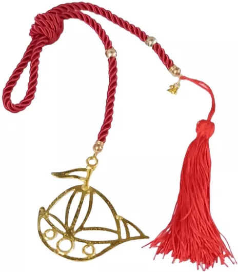 Kalliopi Silver Κρεμαστό Χειροποίητο Γούρι Καράβι από Μέταλλο Κόκκινο 10x10cm