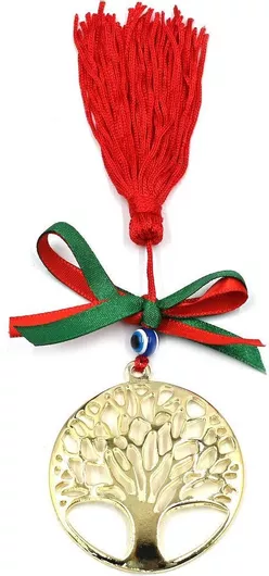 Poco Loco Επιτραπέζιο Χειροποίητο Γούρι Μάτι από Μέταλλο Κόκκινο