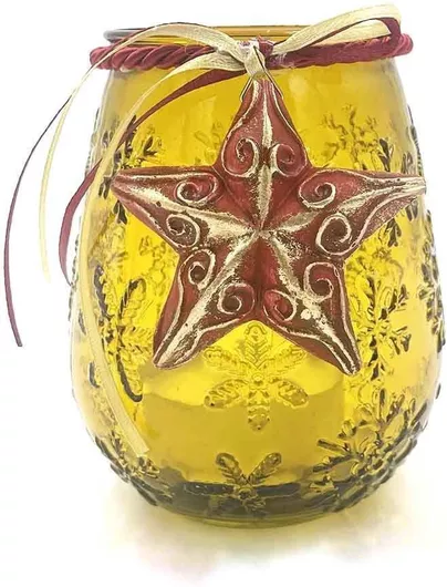 Γούρι Αστέρι από Κεραμικό Υλικό Κίτρινο