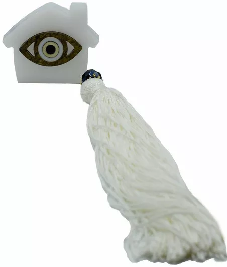 Poco Loco Επιτραπέζιο Χειροποίητο Γούρι Σπίτι Πλεξιγκλάς Λευκό