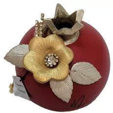 Χειροποίητο Επιτραπέζιο Γούρι Ρόδι Ροζ Κεραμικό 11x13cm