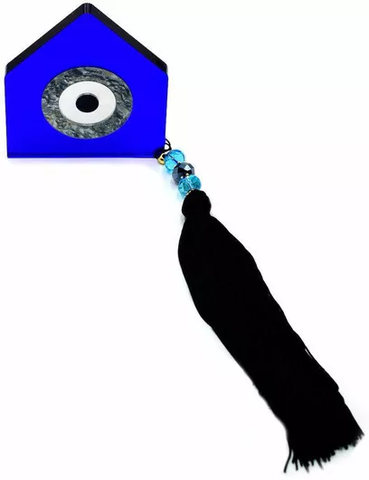 Poco Loco Επιτραπέζιο Χειροποίητο Γούρι Σπίτι Πλεξιγκλάς Μπλε