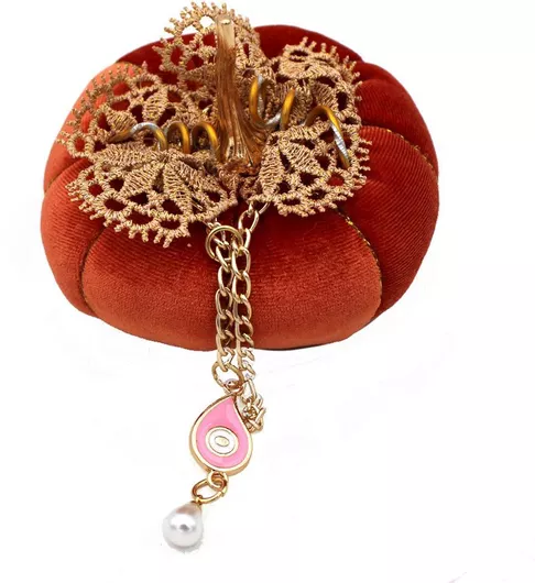 Κρεμαστό Γούρι Κολοκύθα από Ύφασμα Διάφανο 4x10cm