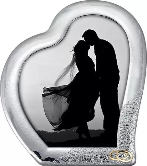 Στεφανοθήκη καρδιά με φιλμ ασημιού 925 / SLEVORI / STEF-608KGB
