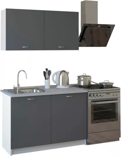Ντουλάπια Κουζίνας Σετ Κρεμαστά & Δαπέδου Blaine 120x46cm Γκρι