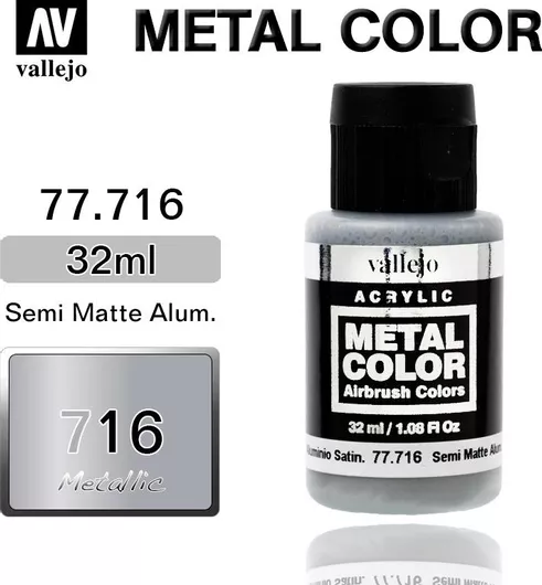 Χρώμα Μοντελισμού Acrylicos Vallejo Metal Color Semi Matt Aluminium 32ml