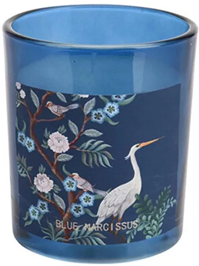 Zaros Διακοσμητικό Κερί Παγώνια σε Βάζο Μπλε 8x10εκ.