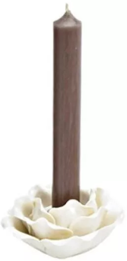 Κηροπήγιο λουλούδι Κεραμικό σε Λευκό Χρώμα