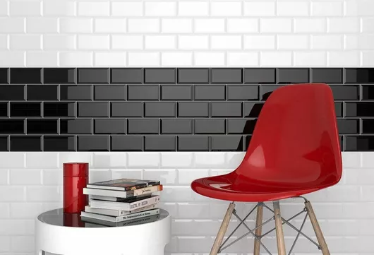 Πλακάκι Brillo Biselado Metro Τοίχου Κουζίνας / Μπάνιου Κεραμικό Γυαλιστερό 20x10cm Blanco