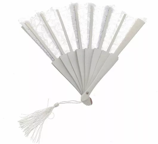 Βεντάλια Αποκριάτικη Λευκή