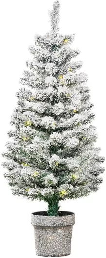 Φωτιζόμενο Χριστουγεννιάτικο Διακοσμητικό Χιονισμένο Δεντράκι Λευκό