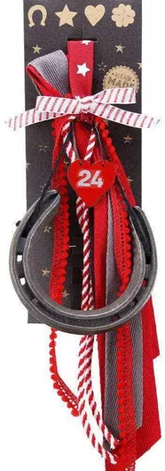 Synchronia Καρδιά Κρεμαστό Γούρι Πέταλο Ασημί από Μέταλλο 2024 30cm