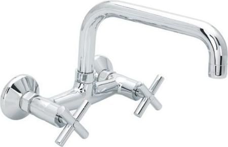 Μπαταρία Κουζίνας Viospiral Retro Τοίχου Ασημί