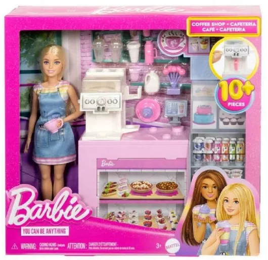 Barbie Mattel Νέα Καφετέρια Σετ Παιχνιδιού με Κούκλα για 3+ Ετών