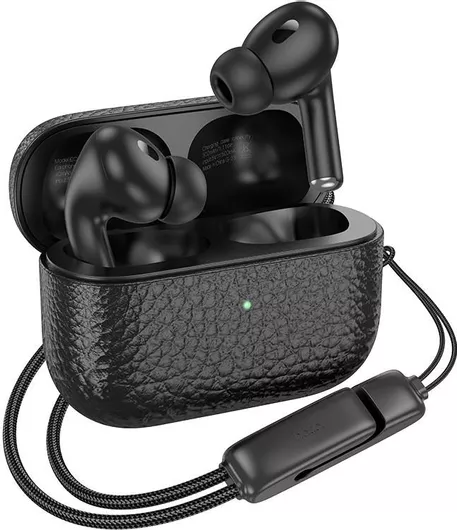 Bluetooth Handsfree Hoco EQ9 Plus Duke TWS V5.3 300mAh με Θήκη Φόρτισης & Active Noise Cancellation Συμβατό με Siri Μαύρο