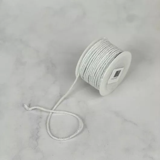 Κορδόνι Βαμβακερό Δίκλωνο 3mm x 25m Λευκό