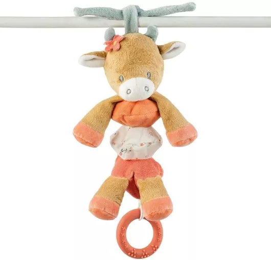 Μουσικό Παιχνίδι Nattou Αγελαδίτσα Mila με Δόνηση 25x17x8cm Beige Ροζ για 5+ Ετών