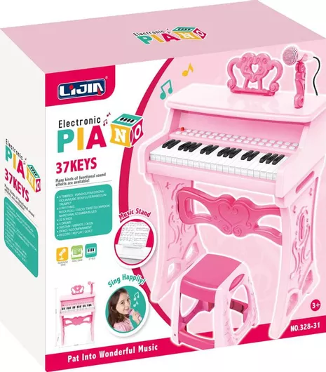 Μουσικό Παιχνίδι Snainter Πιάνο Ρεύματος 37 Πλήκτρων με Φορτιστή Μικρόφωνο & Σκαμπό για 5+ Ετών