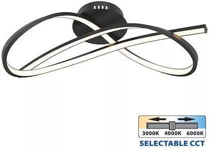 Πλαφονιέρα Οροφής Vivalux Mirage Ενσωματωμένο LED Μέταλλο 49cm Μαύρο