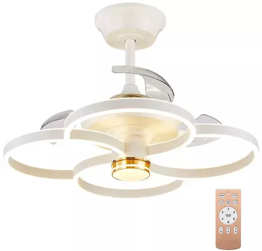 Ανεμιστήρας Οροφής Powertech HLL-0147 65cm με Φως & Τηλεχειριστήριο Λευκό