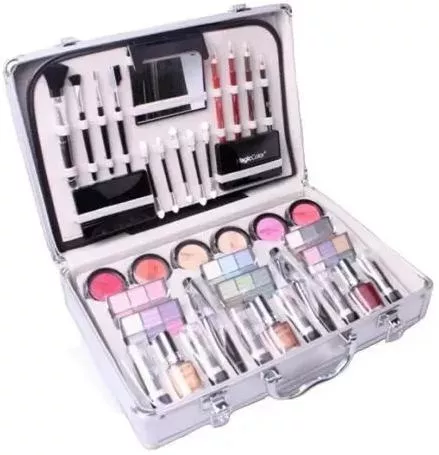 Βαλιτσάκι Μακιγιάζ με Σετ 69τμχ - Miss Young Make up Set Ασημί