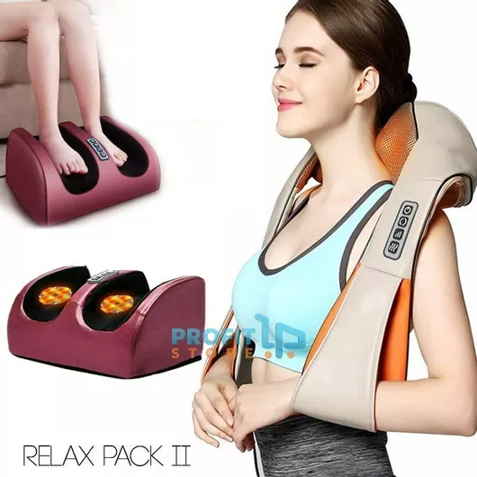 Συσκευή Μασάζ Shiatsu Relax Pack II για Αυχένα & Πόδια 16 Κεφαλών