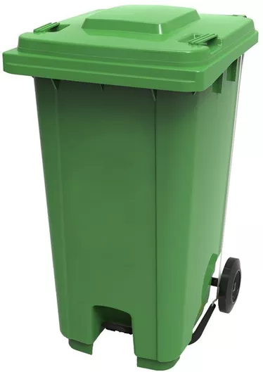 Κάδος Απορριμμάτων Πλαστικός Τροχήλατος με Πεντάλ 120lt Πράσινος