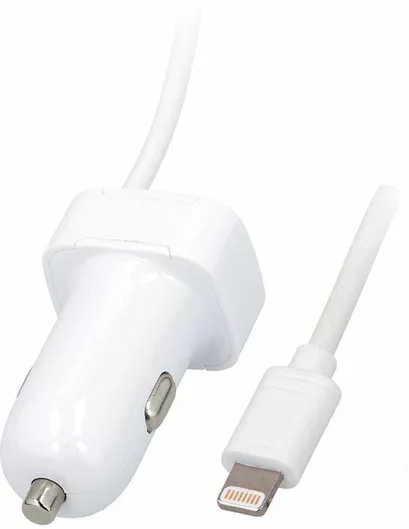 Φορτιστής Αυτοκινήτου Iphone Συνολικής Έντασης 2.1A μαζί με Καλώδιο Lightning