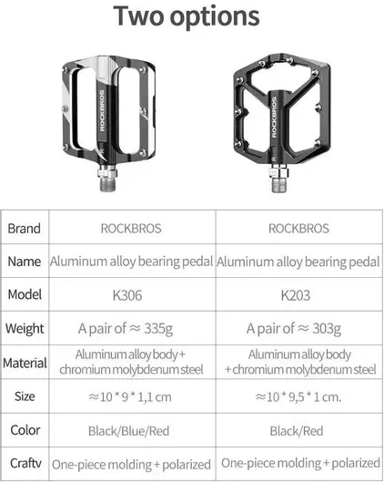 Rockbros K203-bk Bicycle Pedal Set - Black
