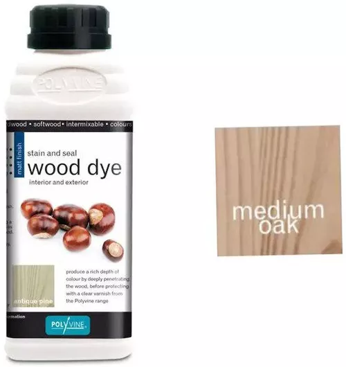 Βερνίκι Χρωματιστό Νερού Matt Wood Dye 500ml Polyvine - Medium Oak